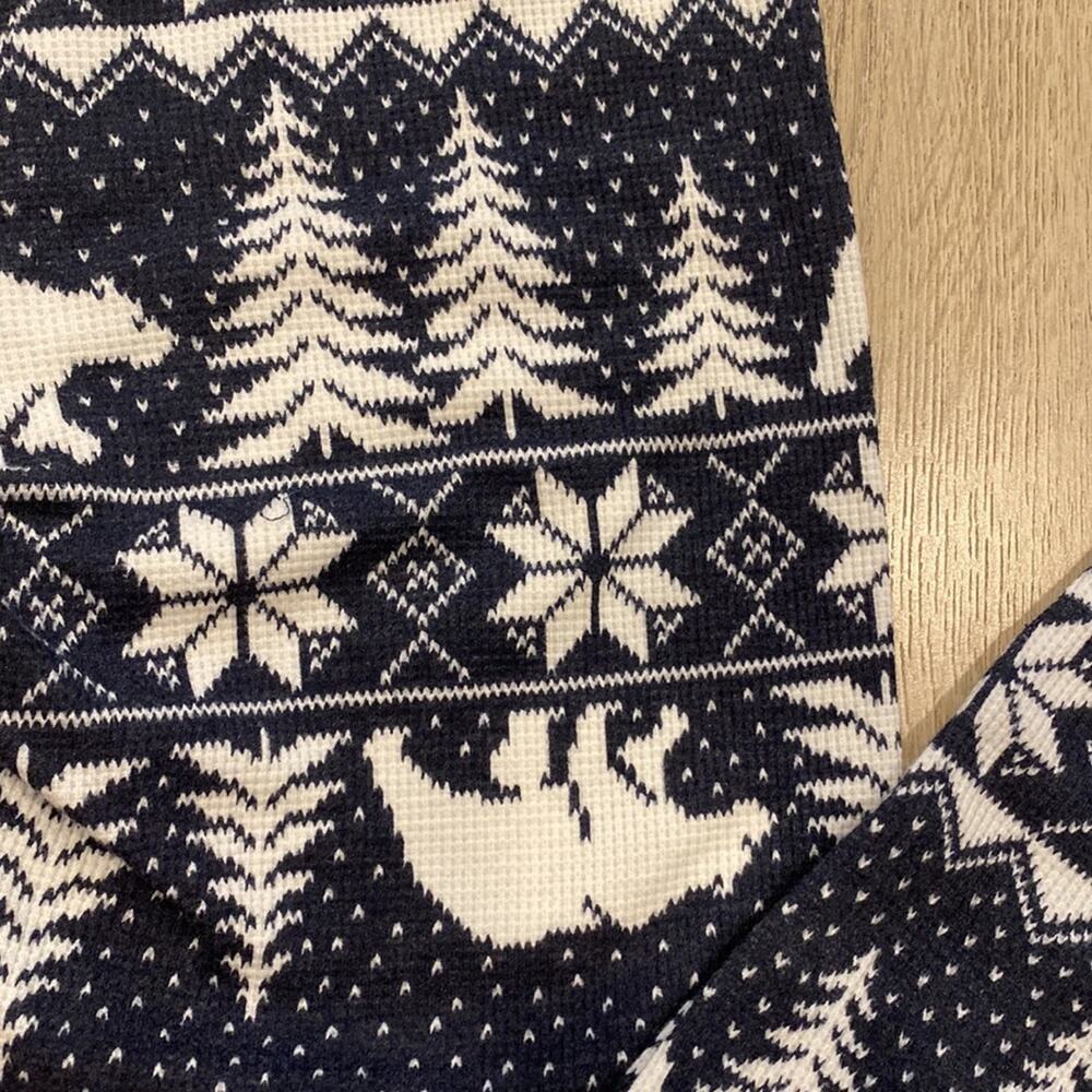 Old Navy Pajama Leggings festive holiday Christmas fair isle Womens xs blue snow - Picture 3 of 5